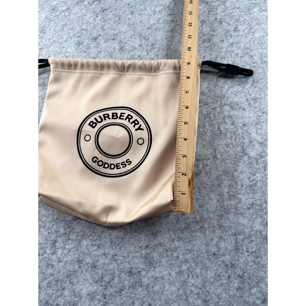 Burberry‎ Goddess Drawstring Cosmetic Pouch Beige Travel Makeup Bag Logo Promo